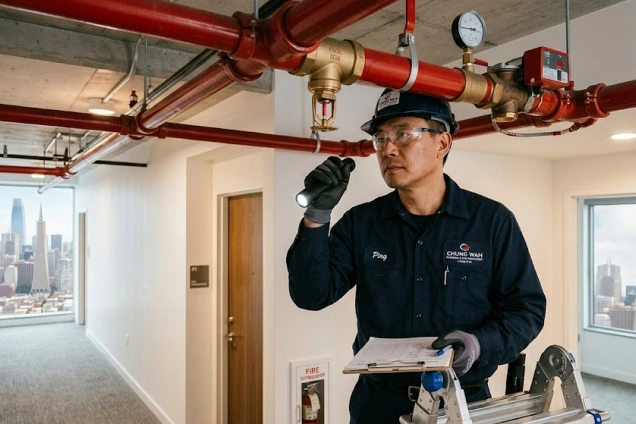 Chung Wah Plumbing and Fire Protection team on site